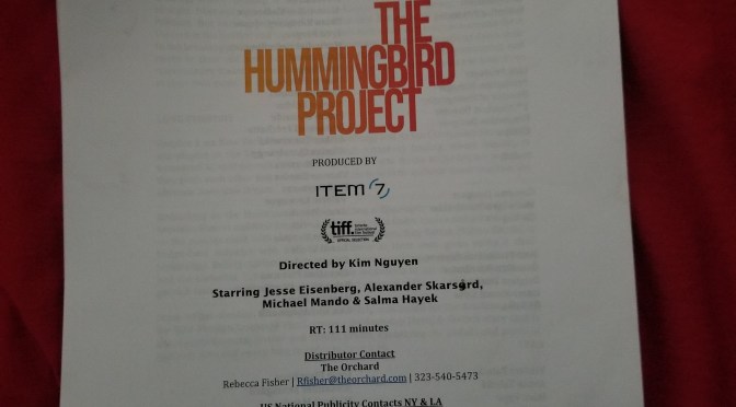 INSTA-REVIEW: “THE HUMMINGBIRD PROJECT” (2019) The Orchid Pictures